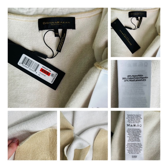NWT Donna Karan- Open Front Two-Tone Cardigan XS/S - Picture 9 of 12